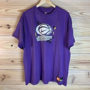 Nike Basketball Shirt XXL Purple Yellow Athletic Gear Double Sided Graphic DV963